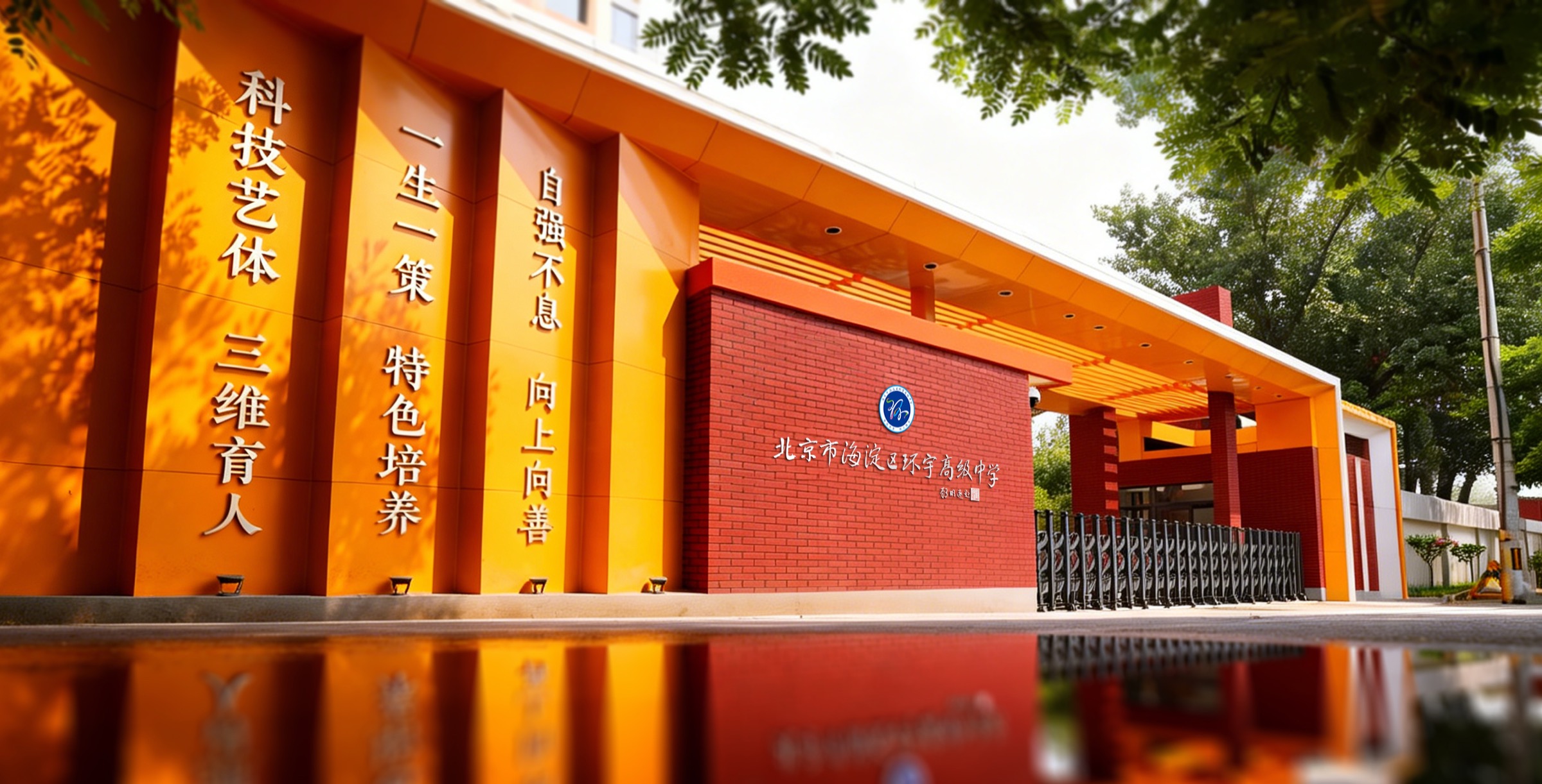 环宇高中校园入口外景